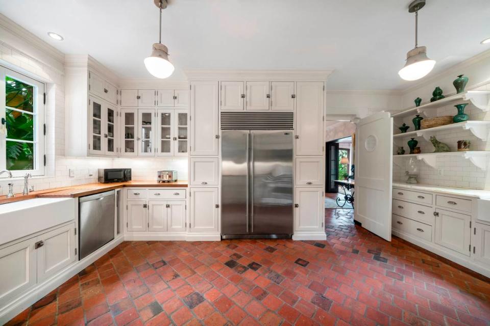 Extensive renovations were made at this historic mansion in the Grove, including an updated kitchen.