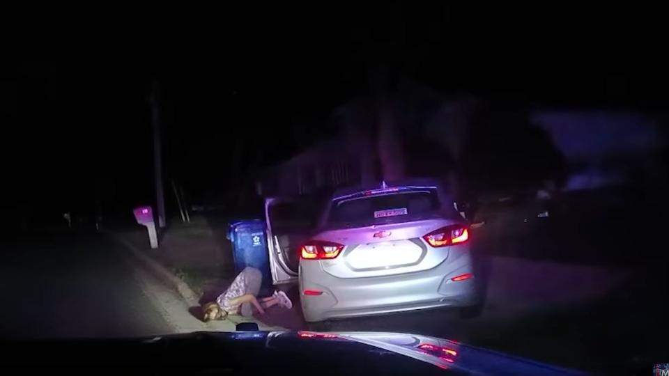 Drunk Driver Exits Car Like An Inchworm  