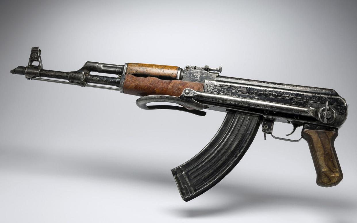 A Kalashnikov AK-47 - This content is subject to copyright.