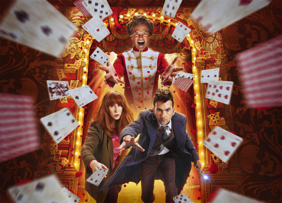 Catherine Tate, Neil Patrick Harris, and David Tennant shone in The Giggle, the final of Doctor Who's 60th anniversary specials. (BBC)