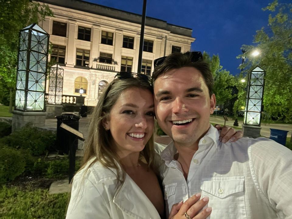 Former "Farmer Wants a Wife" star and Caledonia resident Grace Girard and her boyfriend Trevor Jung, the transit and mobility director for the City of Racine and a Wisconsin Democratic National Convention delegate.