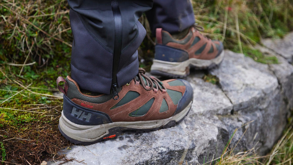 Man wearing Helly Hansen Switchback Trail Low-Cut Helly Tech hiking boots