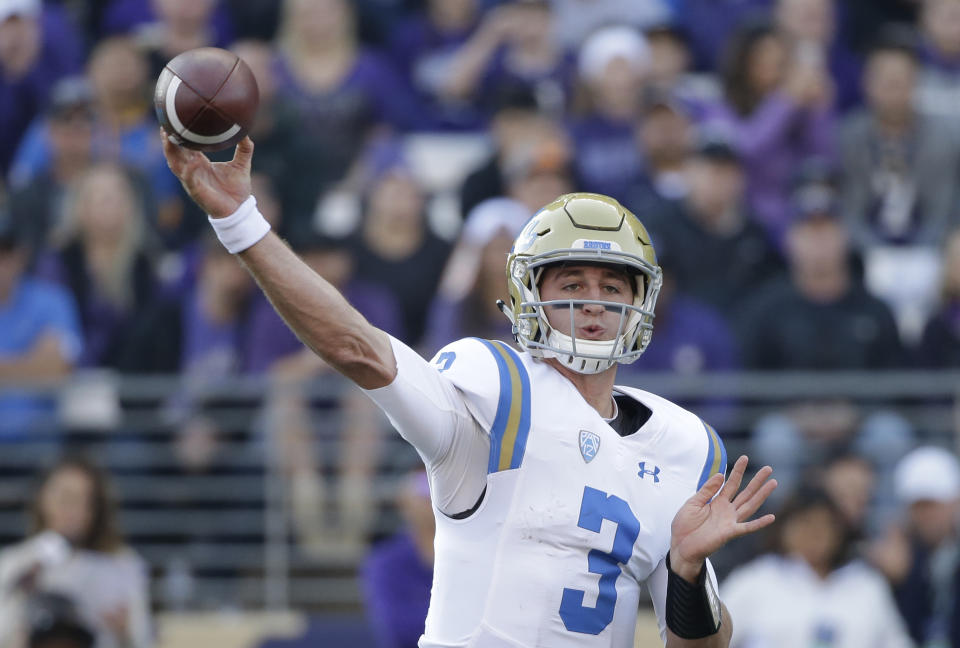 UCLA quarterback Josh Rosen is among the quarterbacks who could go with the first pick of the draft. (AP)