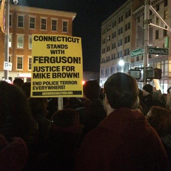 A peaceful rally in New Haven, Connecticut on November 25th, 2014  