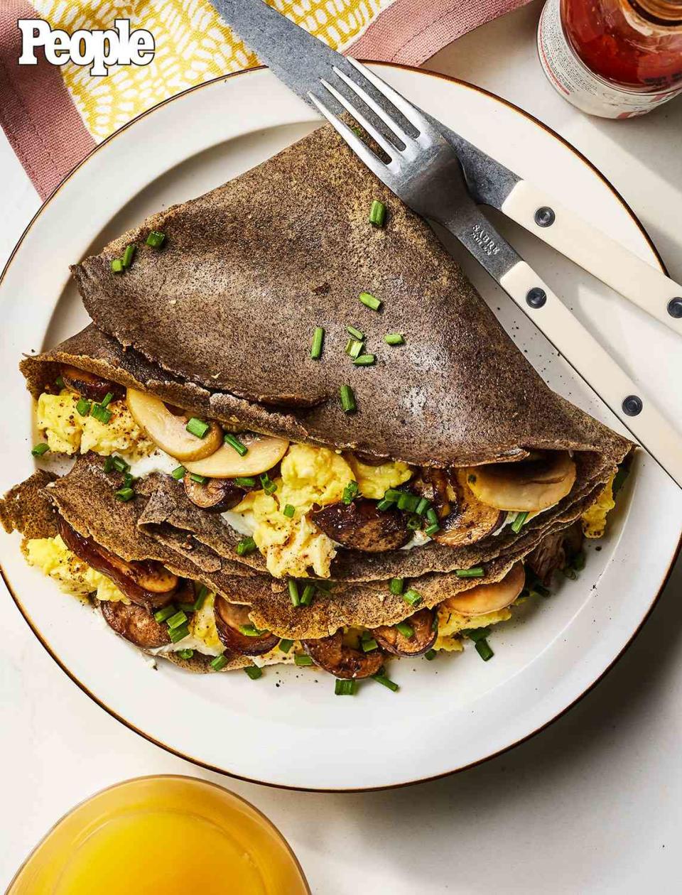 <p>Greg Dupree</p> Suzanne Cupps’ Buckwheat Crepes with Eggs, Ricotta and Mushrooms