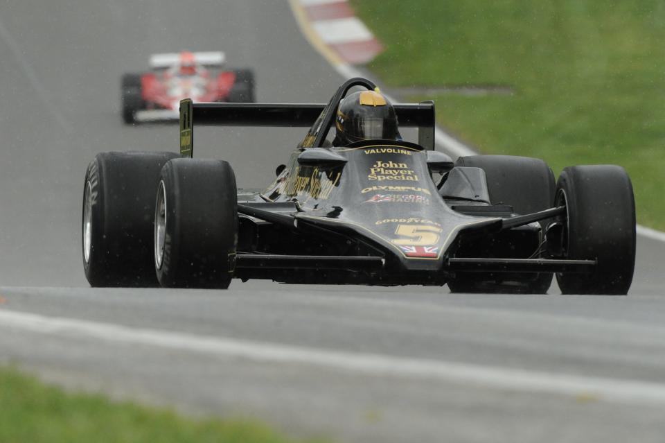 A 2012 photo of a Masters Historic Lotus Formula One car.