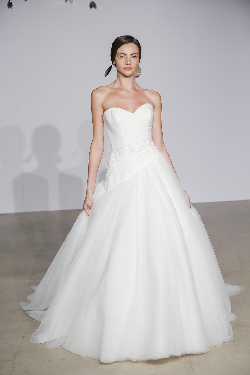 <p>Strapless white voluminous gown. (Photo: Dan Lecca) </p>