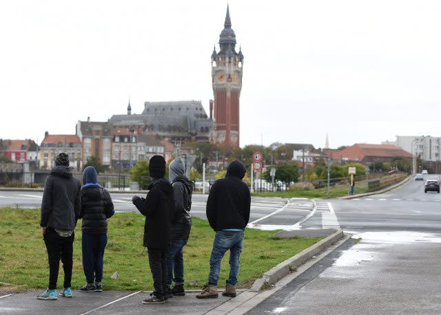 Migrants from Ethiopia on the streets of Calais