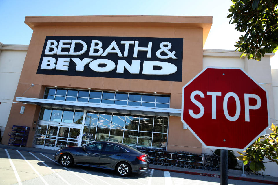 DALY CITY, CALIFORNIA - OCTOBER 03: A view of a Bed Bath and Beyond store on October 03, 2019 in Daly City, California. New Jersey based home goods retailer Bed Bath and Beyond announced that it plans to close 60 of its stores in the fiscal year, 20 more than previously announced in April of this year. (Photo by Justin Sullivan/Getty Images)