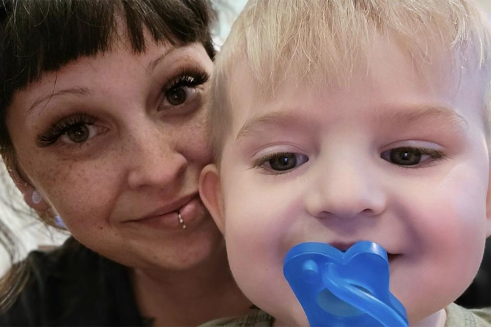 <p>Courtesy Ashlee Martinez </p> Ashlee Martinez and her son Quentin at home in Fayetteville, Arkansas.