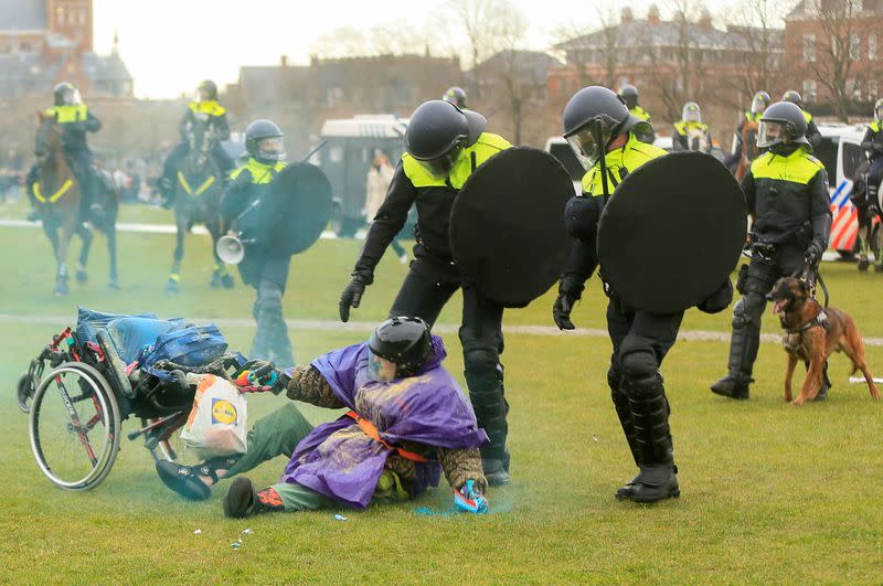 Protest against COVID-19 restrictions in Amsterdam