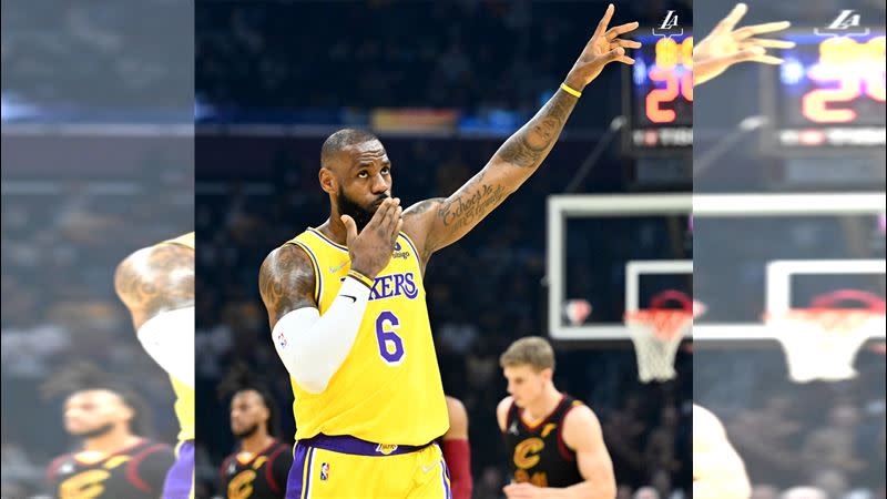 「詹皇」詹姆斯（LeBron James）生涯第18度入選年度最佳陣容。（圖／翻攝自湖人推特）