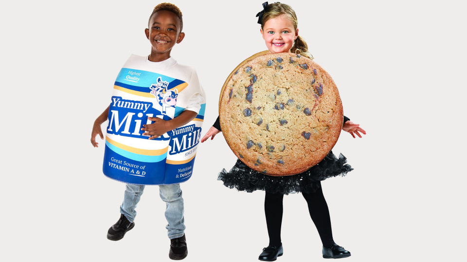Sibling Halloween costumes: Milk & Cookies