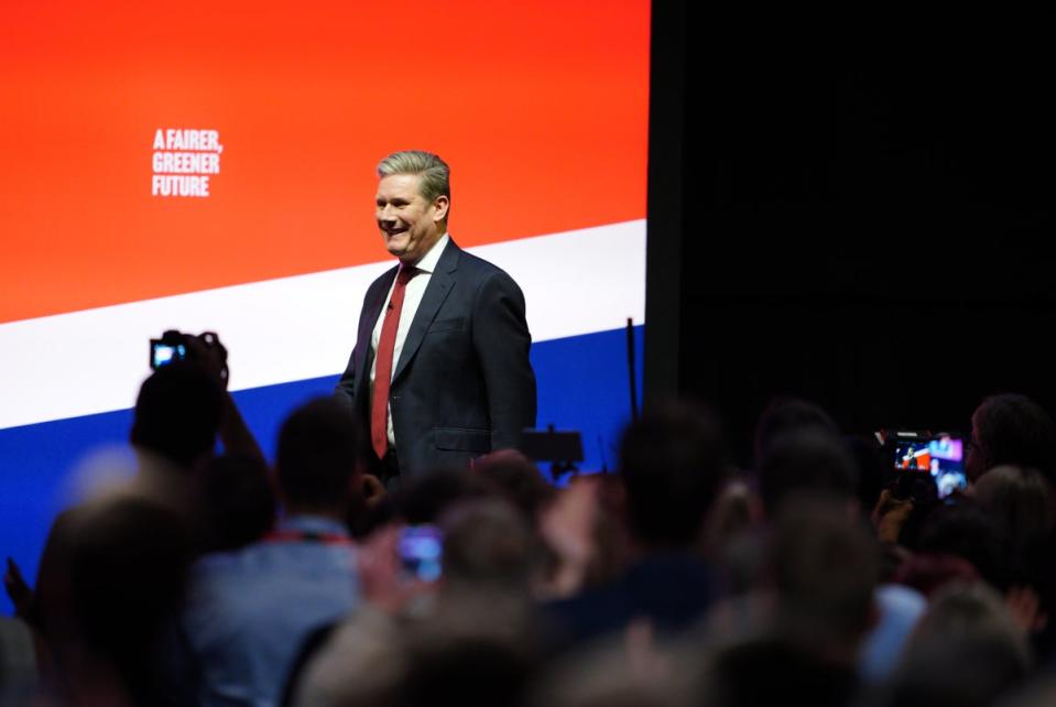 Party leader Sir Keir Starmer arrives to make his keynote address (PA) (PA Wire)