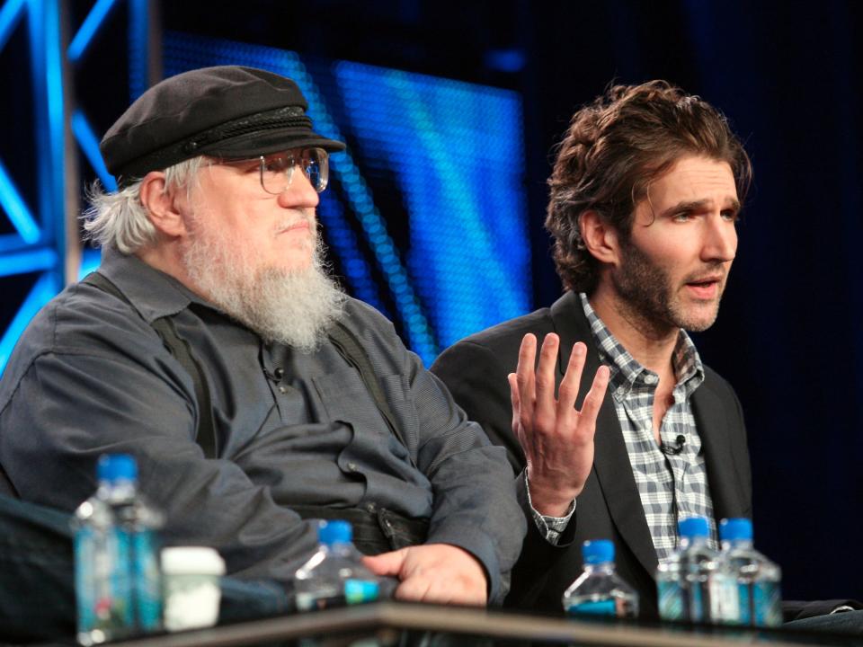 game of thrones hbo panel, george r.r. martin, david benioff