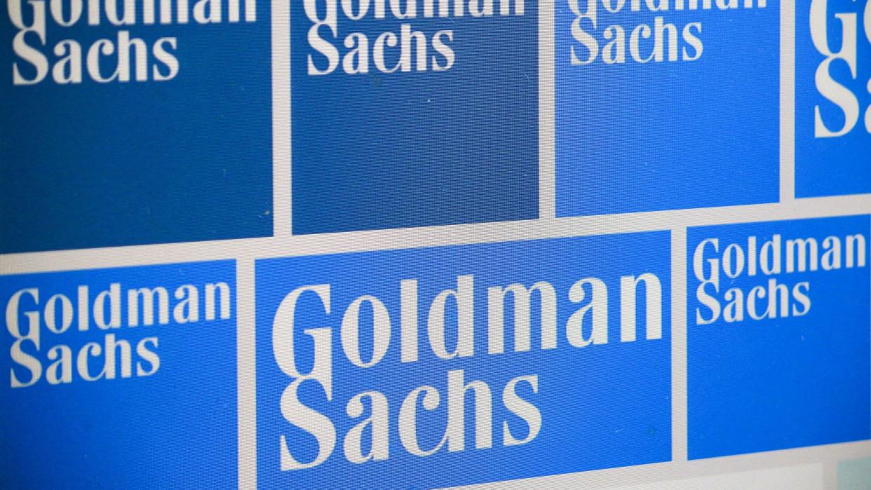 JULY 2016 - BERLIN: the logo of the brand "Goldman Sachs".