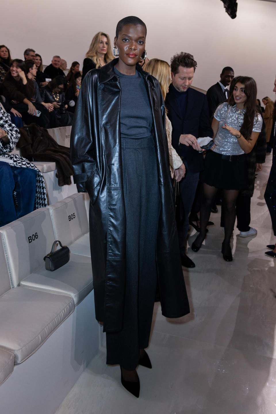 PARIS, FRANCE - JANUARY 23: (EDITORIAL USE ONLY - For Non-Editorial use please seek approval from Fashion House) Sheila Atim attends the Giorgio Armani Privé Haute Couture Spring/Summer 2024 show as part of Paris Fashion Week  on January 23, 2024 in Paris, France. (Photo by Peter White/Getty Images)