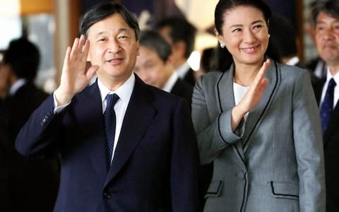 Crown Prince Naruhito, seen here with Crown Princess Masako, will become the new Emperor - Credit: Getty