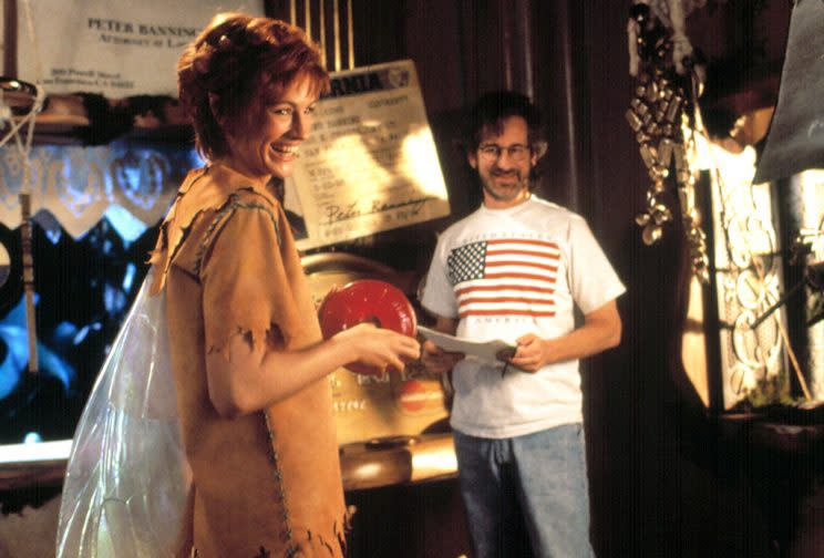 Julia Roberts, who played Tinkerbell in 'Hook,' with director Steven Spielberg (Photo: Everett Collection)