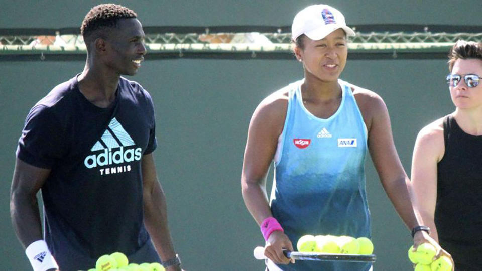 Naomi Osaka, pictured here with Jermaine Jenkins earlier this year.