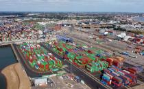 Shipping containers at the port of Felixstowe