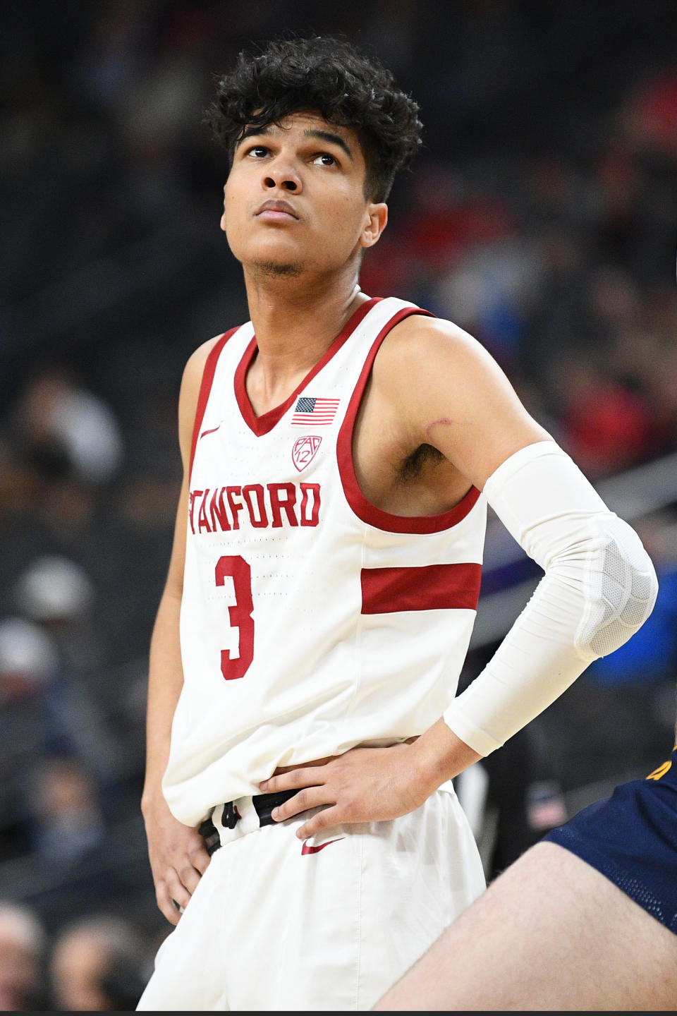 LAS VEGAS, NV – MARCH 11: Stanford Cardinal guard Tyrell Terry (3) looks on during the first round game of the men’s Pac-12 Tournament between the Stanford Cardinal and the California Bears on March 11, 2020, at the T-Mobile Arena in Las Vegas, NV. Photo by Brian Rothmuller/Icon Sportswire via Getty Images