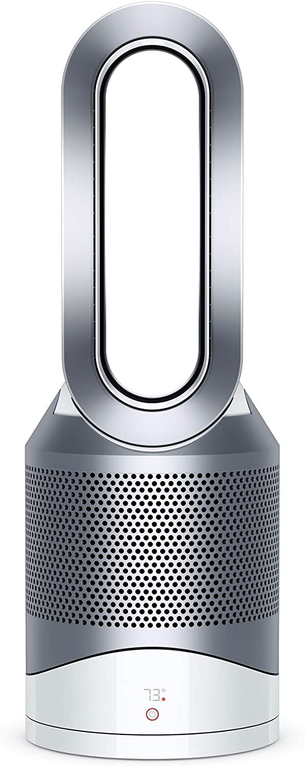  Dyson Pure Hot + Cool, HP01 HEPA Air Purifier, Space Heater & Fan, For Large Rooms, Removes Allergens, Pollutants, Dust, Mold, VOCs, White/Silver Roll over image to zoom in VIDEO Dyson Pure Hot + Cool, HP01