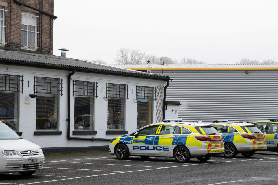 Police suspected to be dining inside The Chef House Kitchen Cafe, Greenwhich, east London on January 9 2021. (SWNS)