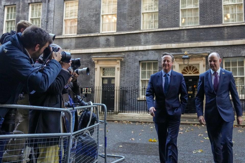 Former prime minister David Cameron leaving Downing Street after being appointed Foreign Secretary (PA Wire)
