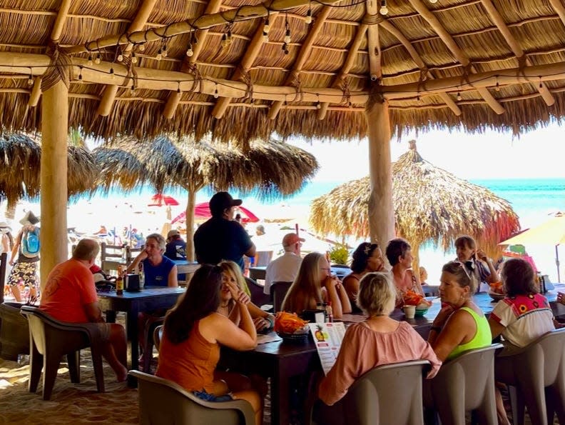 outdoor dining on the beach san pancho mexico