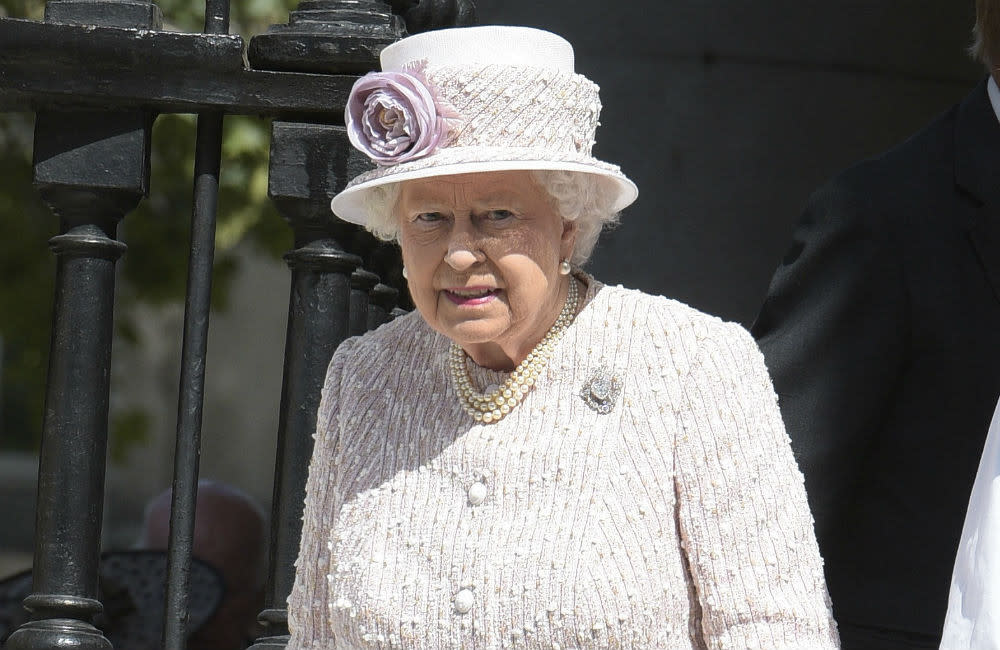Queen Elizabeth on VJ Day in 2015 credit:Bang Showbiz