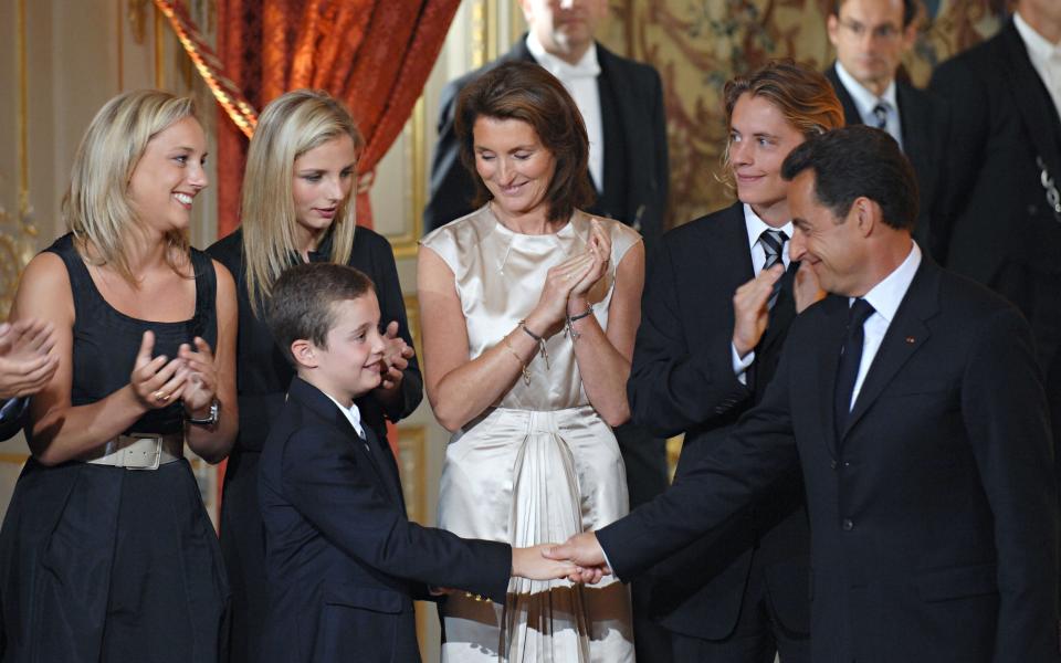 Pictured at the intronisation ceremony of his father, Nicolas, who was elected 23rd President of France in May 2007