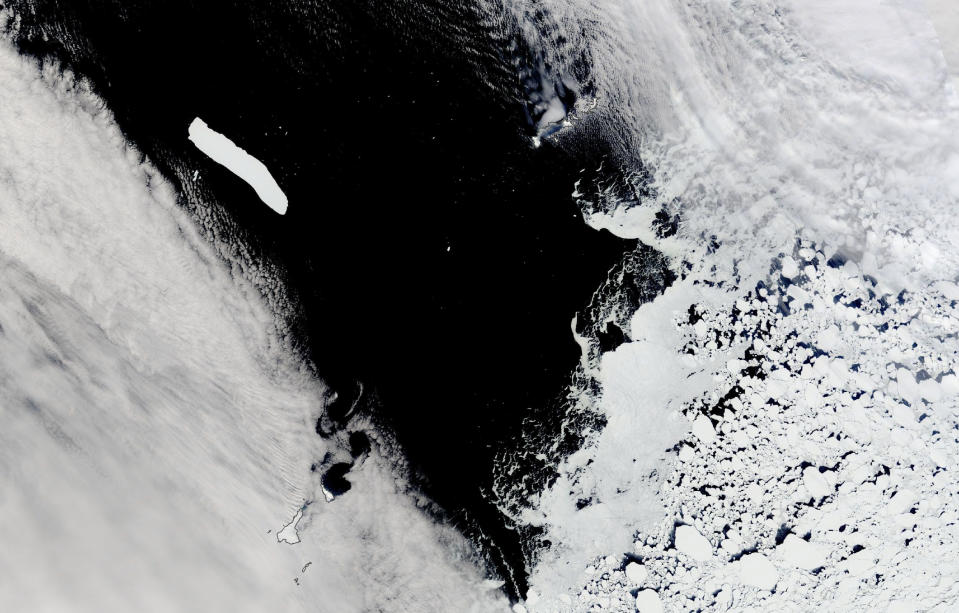 Maior iceberg do mundo pode derreter completamente nas pr&#xf3;ximas semanas (Foto: NASA)