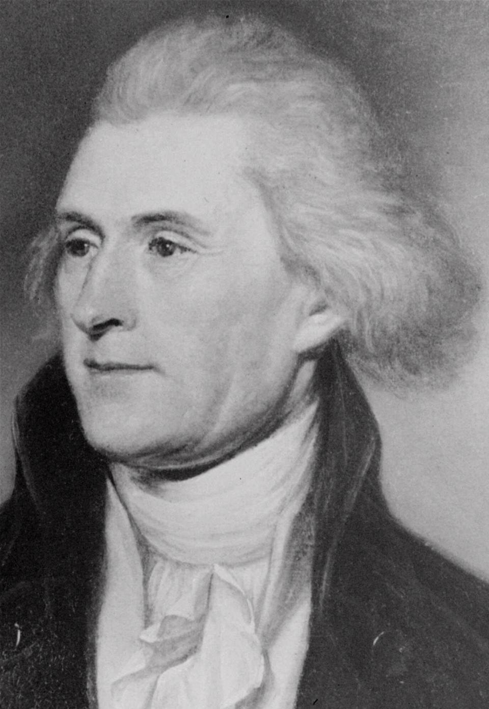This likeness of Thomas Jefferson by Charles Wilson Peale hangs in Philadelphia's Independence Hall, where Jefferson's Declaration of Independence was reported to the Continental Congress June 28, 1776.
