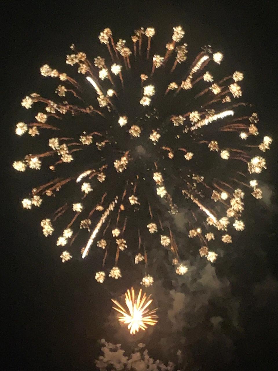 Fireworks over the East Bench in Red Lodge, Montana at the end of the Fourth of July holiday. Columnist Carrie Seidman is on a writer's retreat in Red Lodge.
