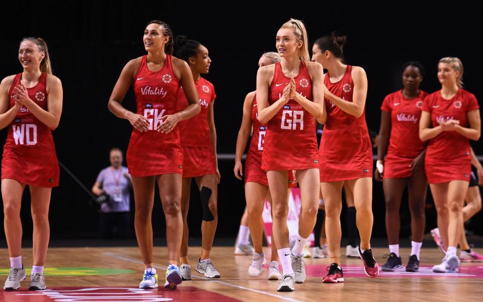 England players acknowledge the crowd after their victory over New Zealand last weekend - Getty Images Europe