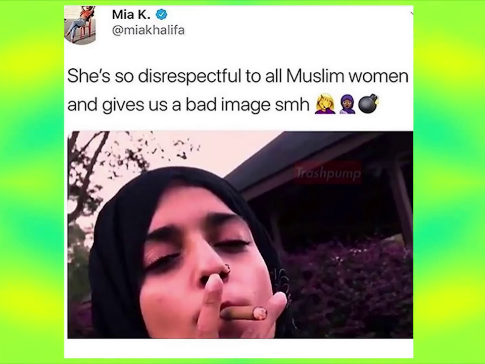 Smoke hijabi tweet mia khalifa