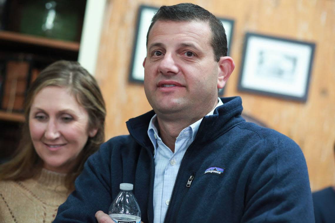 Republican incumbent David Valadao, R-Hanford during his Election Night watch party on Tuesday, Nov. 8, 2022 south of Hanford. Valadao is being challenged by Assemblymember Rudy Salas, D-Bakersfield, in the newly redrawn 22nd Congressional District. María G. Ortiz-Briones/mortizbriones@vidaenelvalle.com