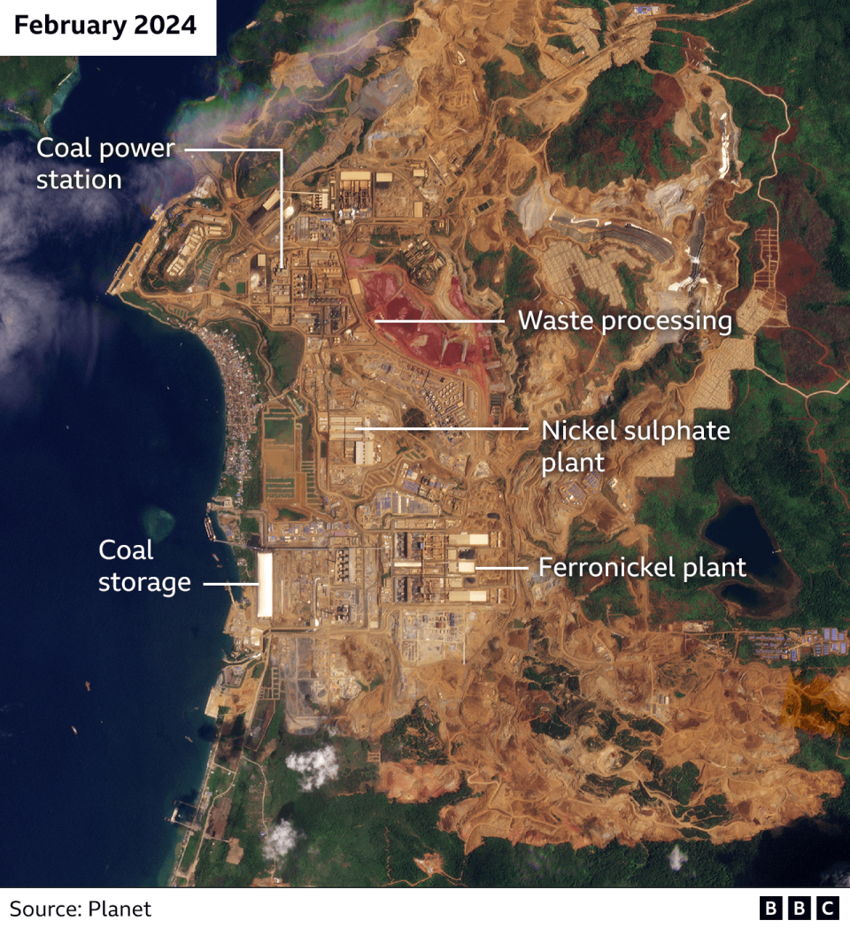 Satellite map of Obi island in 2024