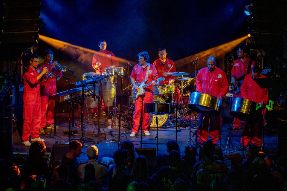 German funk group Bacao Rhythm & Steel Band in concert.