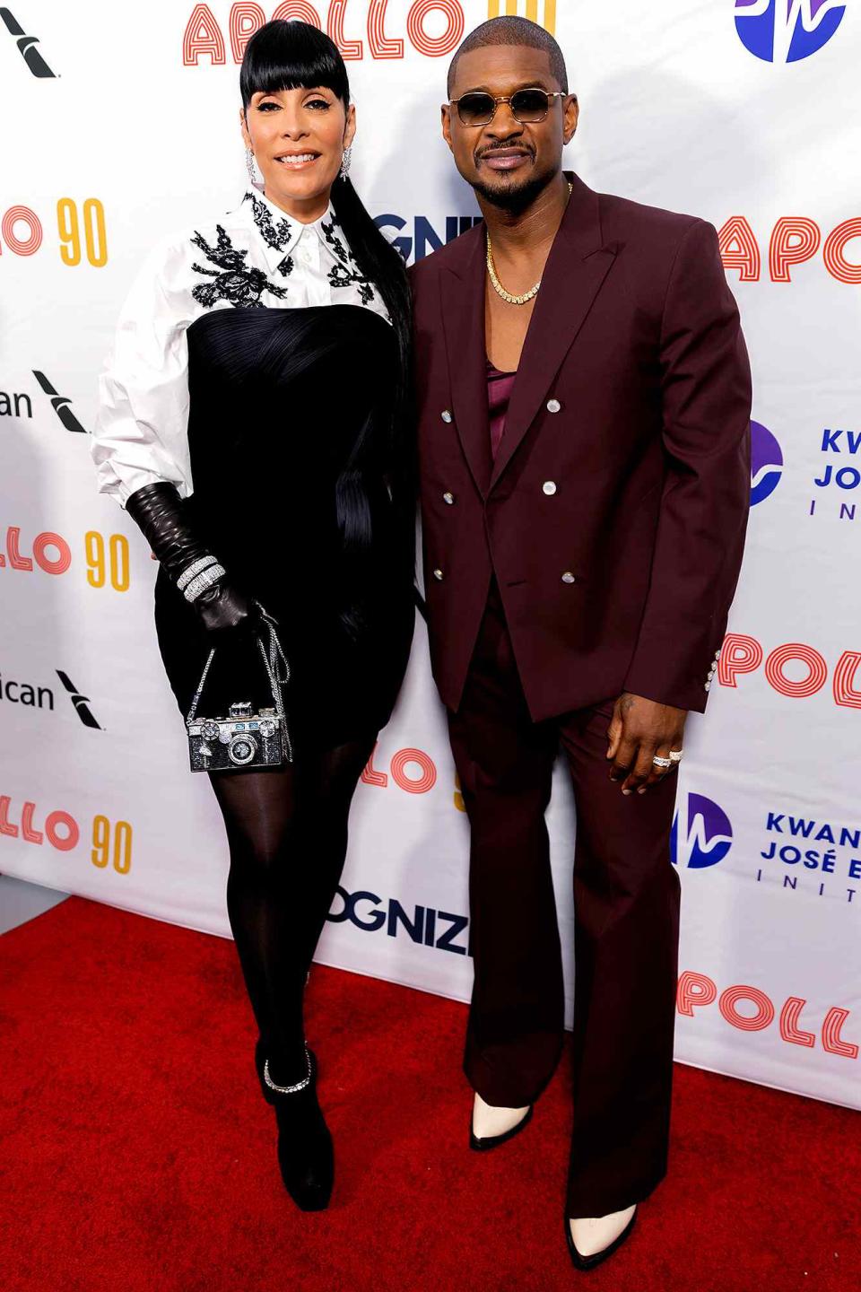 <p>Joy Malone/Getty Images</p> Jennifer Goicoechea Raymond and Usher at The Apollo Theater on June 11, 2024 in New York City