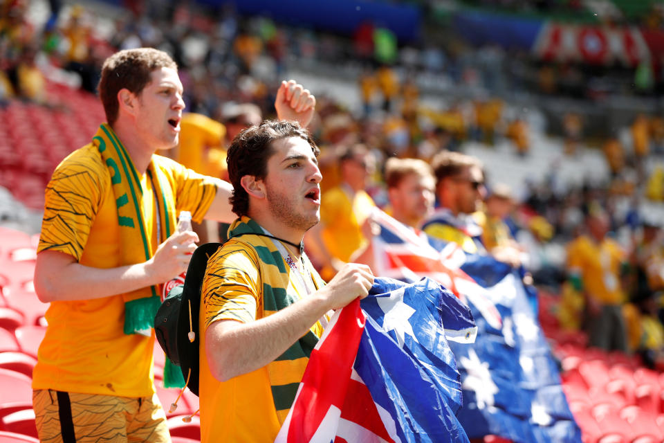 <p>Australia fans soak up the atmoshere before they take on the French (AP) </p>