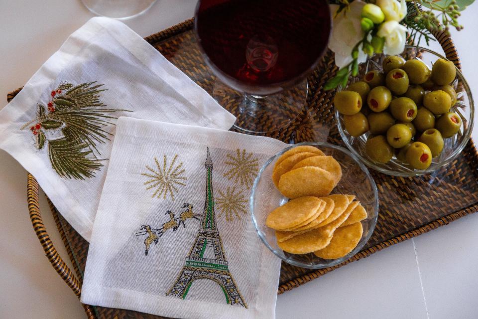 Holiday cloth napkins can add a festive touch without too much fuss.