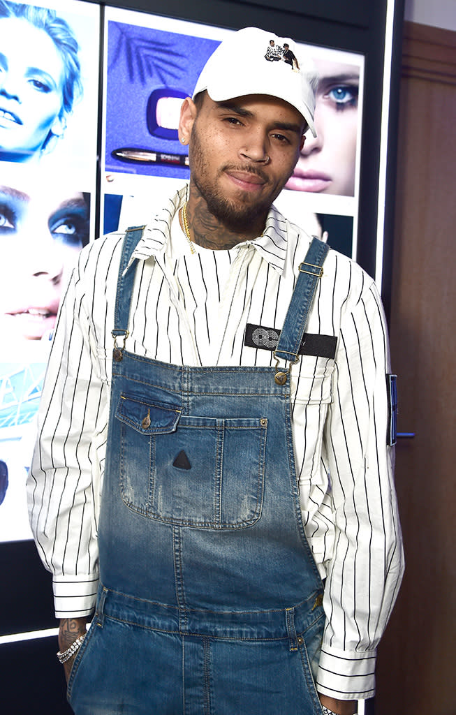 Chris Brown attends the L'Oreal Paris Blue Obsession Party at the annual 69th Cannes Film Festival