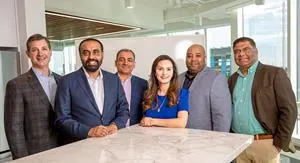 (Left to Right) Mark Gamis, SVP, Growth and Cybersecurity; Ramanjit Singh, Chief Technology Officer; Ram Srinivasan, Chief Operation Officer; Mona Kaur, President; Ronnie Clark, SVP, Operations; Ram Ravi, Chief Growth Officer