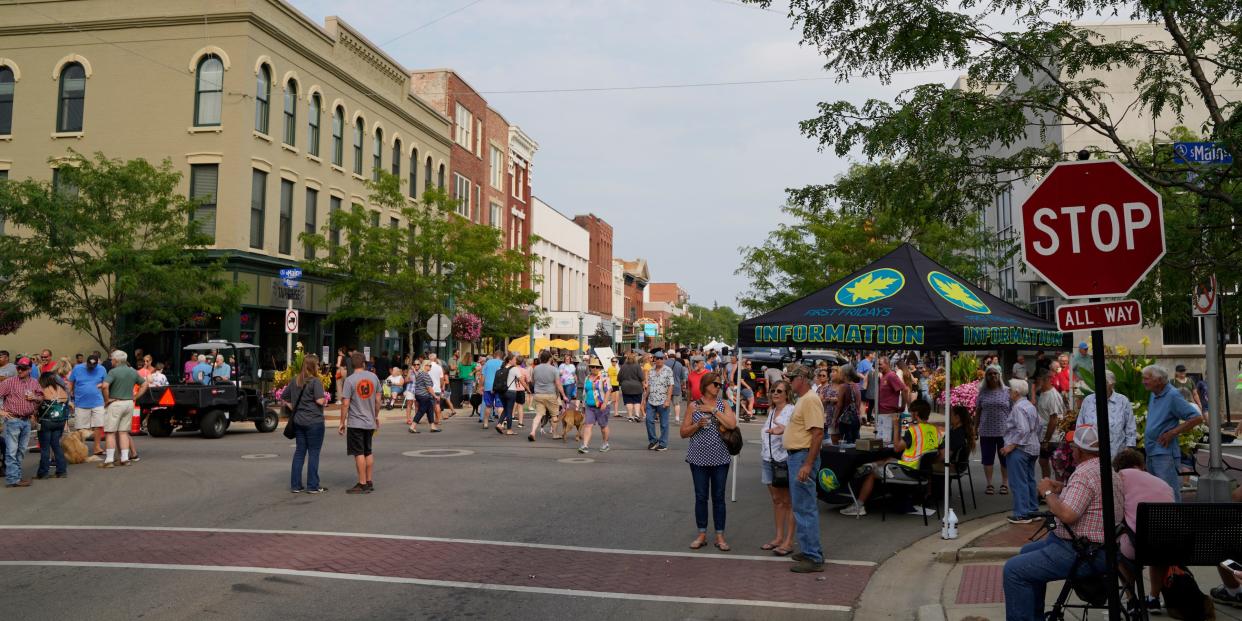 Downtown Adrian is pictured Aug. 6, 2021, during First Fridays. The September 2022 edition of First Fridays begins at 5 p.m. today throughout downtown Adrian.