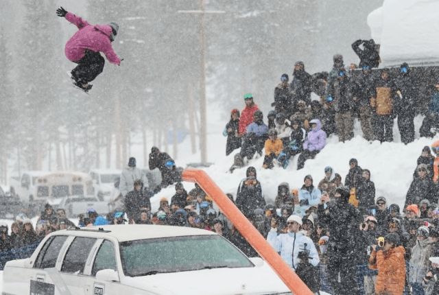 This Snowboard Contest Put A Pole Jam On A Stretch Limo