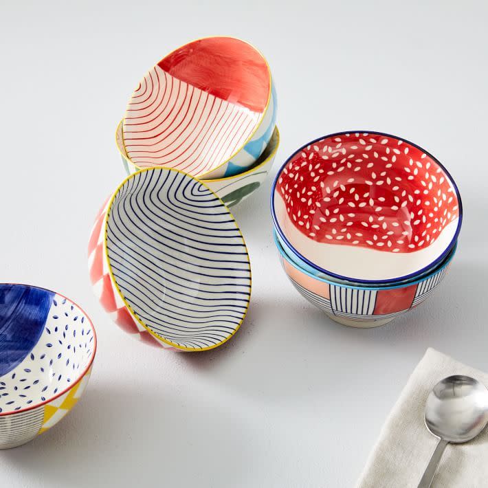 1) Hand-Painted Pattern Pop Bowls