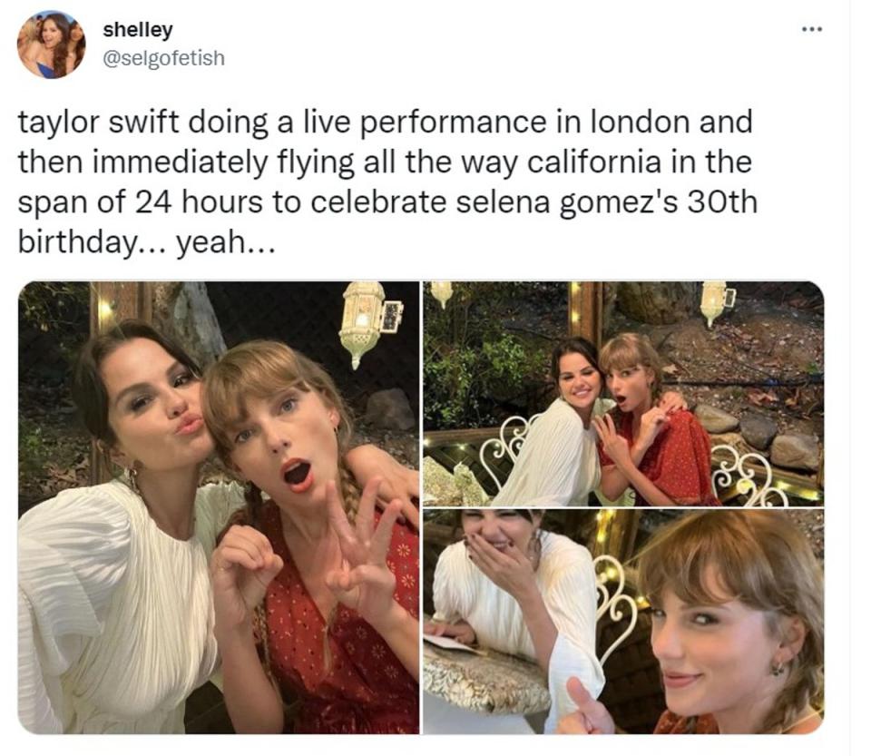 Selena Gomez and Taylor Swift celebrated in California (selgofetish/Twitter)