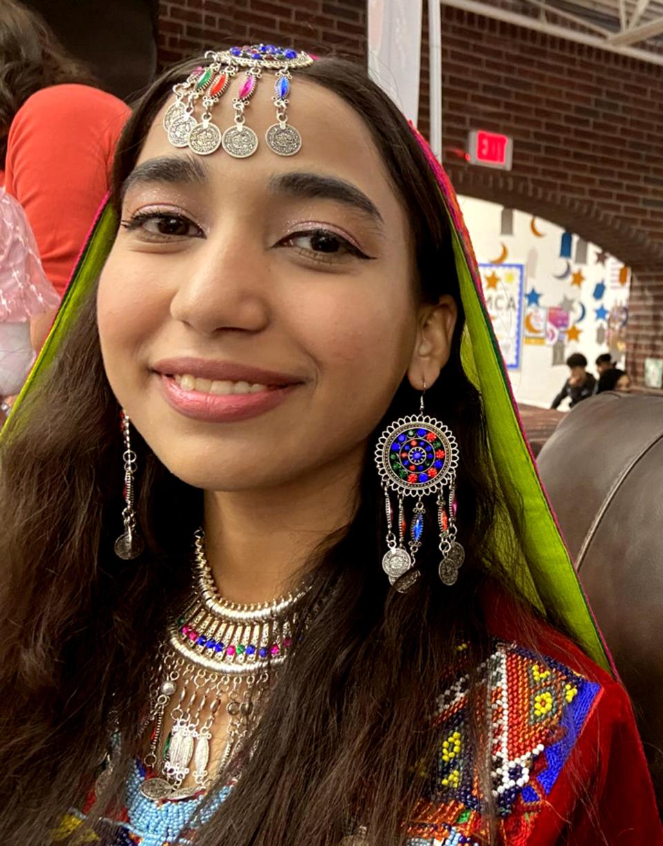 Maryam, 20, poses for a photo at an Eid Festival for Afghan refugees hosted by the YMCA Rockwell branch, in partnership with the Council on American-Islamic Relations-Oklahoma chapter.